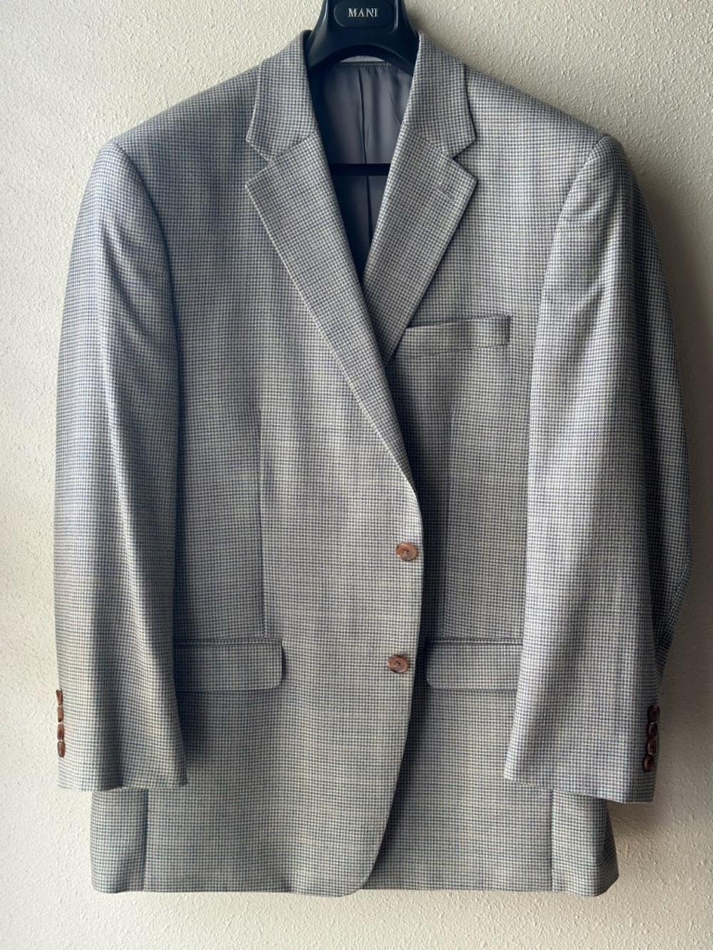 Lauren Ralph Lauren Light Gray Micro-Check Sport Coat 44R